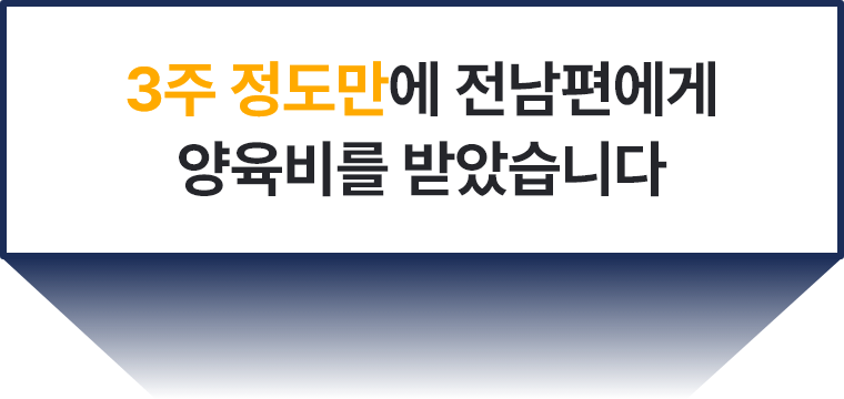 3주 정도만에 전남편에게 양육비를 받았습니다
